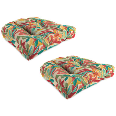 19" x 19" Contoured Outdoor Wicker Seat Cushion (Set of 2)