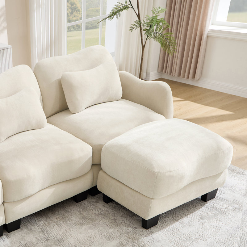 Ensemble de canapé modulaire surdimensionné avec repose-pieds Nimbus, Beige