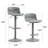 Height Adjustable Swivel Bar Stools with Back - Set of 2, Armless PU Leather-586216040