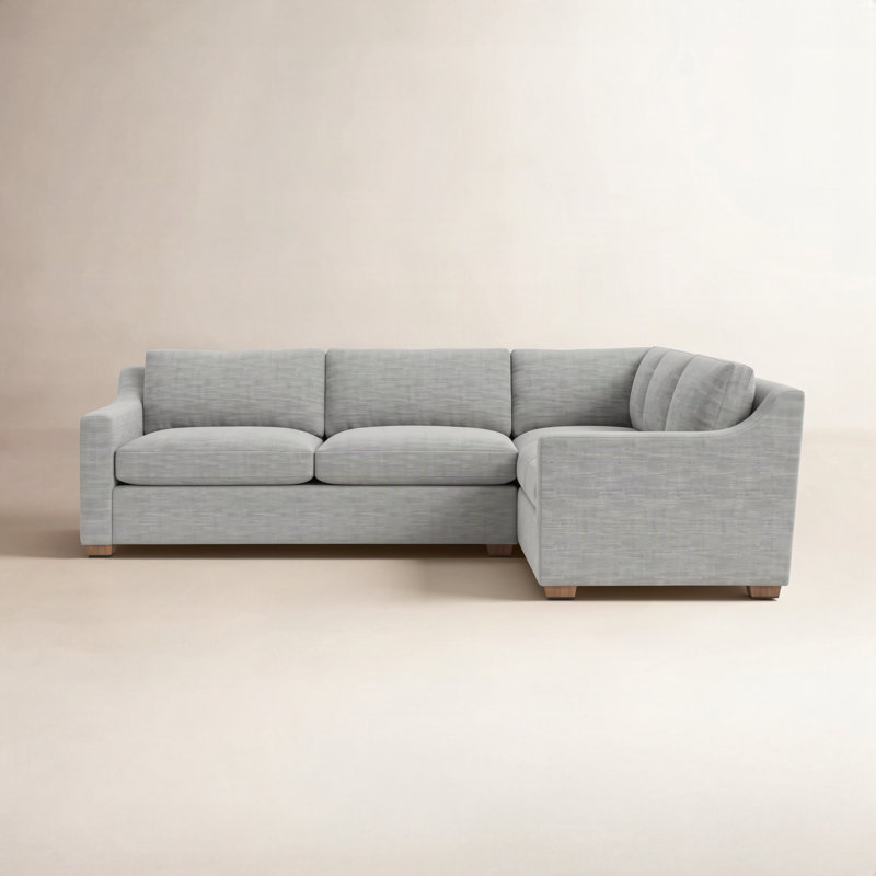 Rhodes 3 - Piece Upholstered Sectional, Brown, Bella Cocoa Performance Velvet