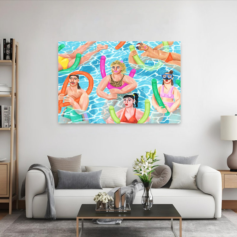 «Complacment Frite», art mural contemporain d'été, H 40 po x l 60 po