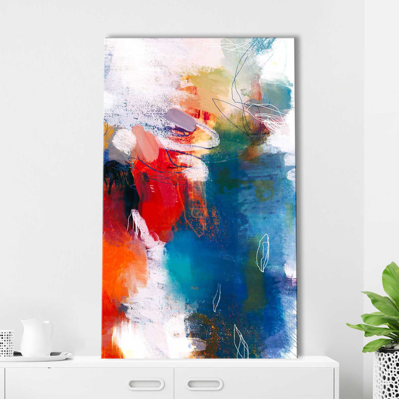 It's a Party II - Peinture à cadre flottant, Toile tendue, H 60 po x l 36 po x P 1,5 po