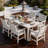 All Weather Outdoor Table and Chairs 7 Pieces Patio Dining Sets Outside Furniture With Umbrella Hole& Aluminum Frame HIPS Modern Patio Dining Set for 6 Person for Outside Backyard/Porch/Deck, 1-Table 6-Chairs, White-123192665