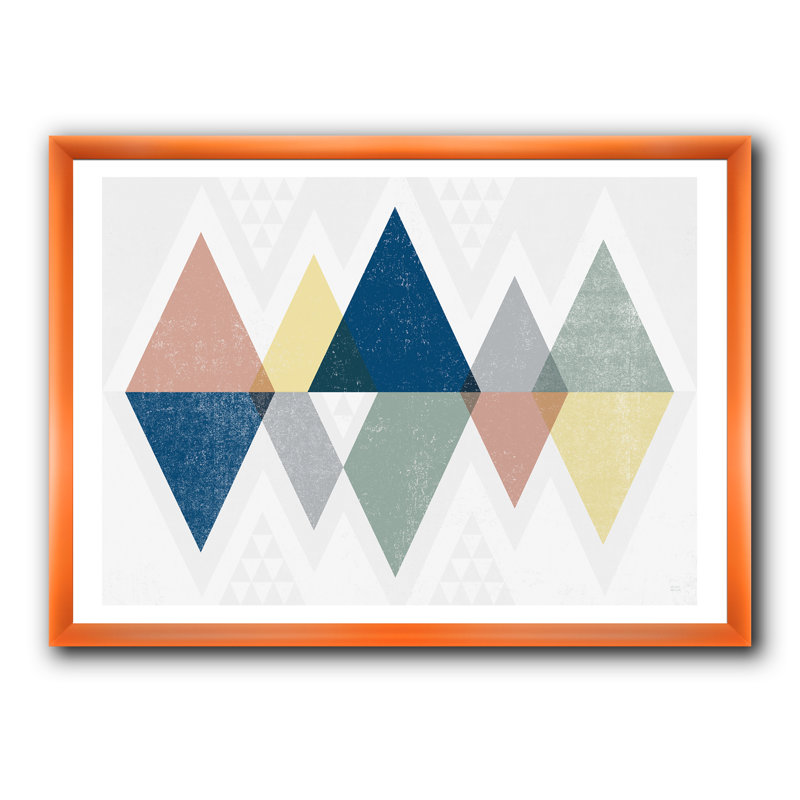 « géométriqueal composition triangles iii »-image image sur toile, Cadre orangé, H 30 po x l 40 po x P 1,5 po