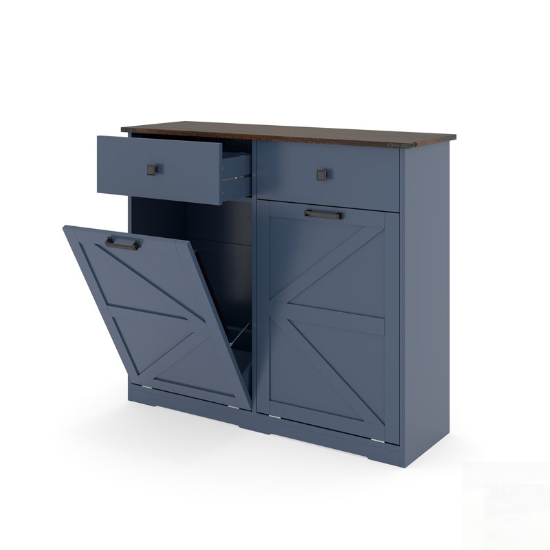 Armoire poubelle à double basculement Farmhouse Blue