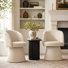 Ensemble de 2 fauteuils d'appoint pivotants rembourrés à dossier demi-tonneau