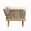 Ensemble de canapé d'extérieur en forme de L en bois 6 pièces avec coussins