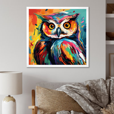 Colorful Owl Popart watchers I - Owl Wall Art