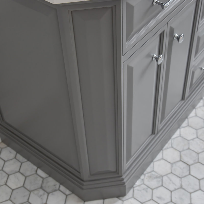 Palace 60'' W Double Vanity, Cashmere Gray, Stainless Steel