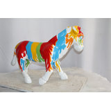 Nifao Collection A Burst of Color Dripping Paint Fiberglass Donkey Statue 33" x 11" x 21"H