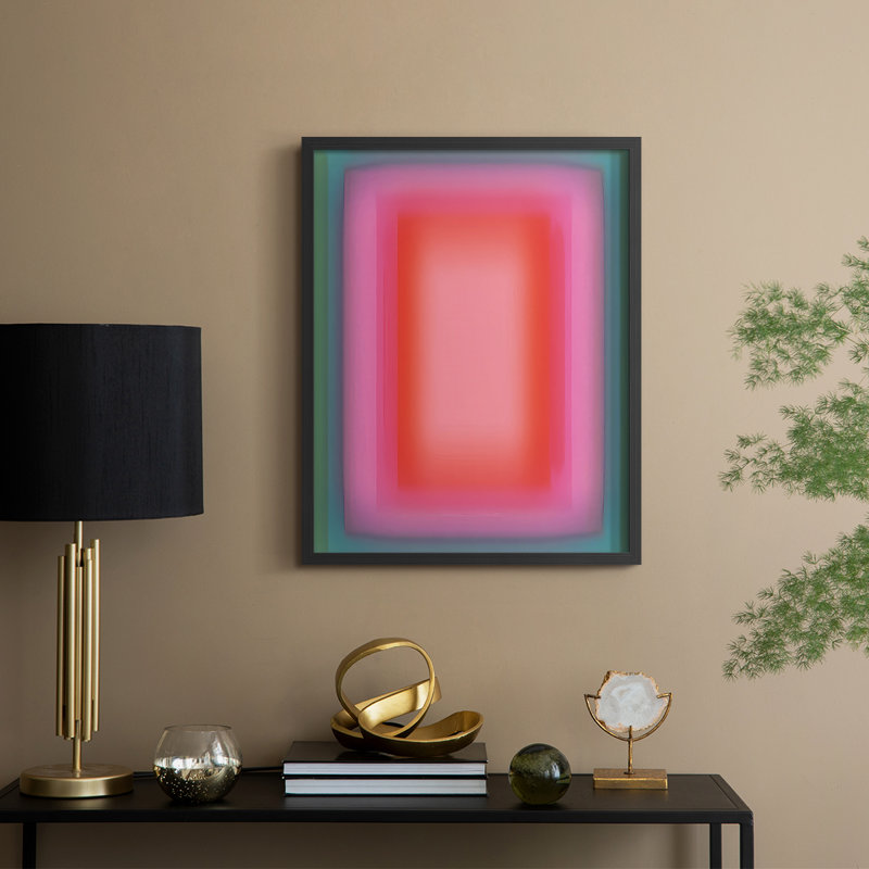 Vibrant Aura II Framed Print - Solid Wood, 30" H x 24" W, Black Framed