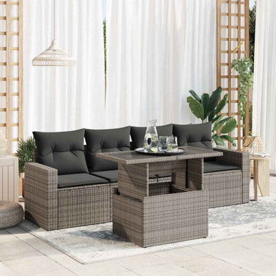 Ensemble de canapé de jardin gris foncé
