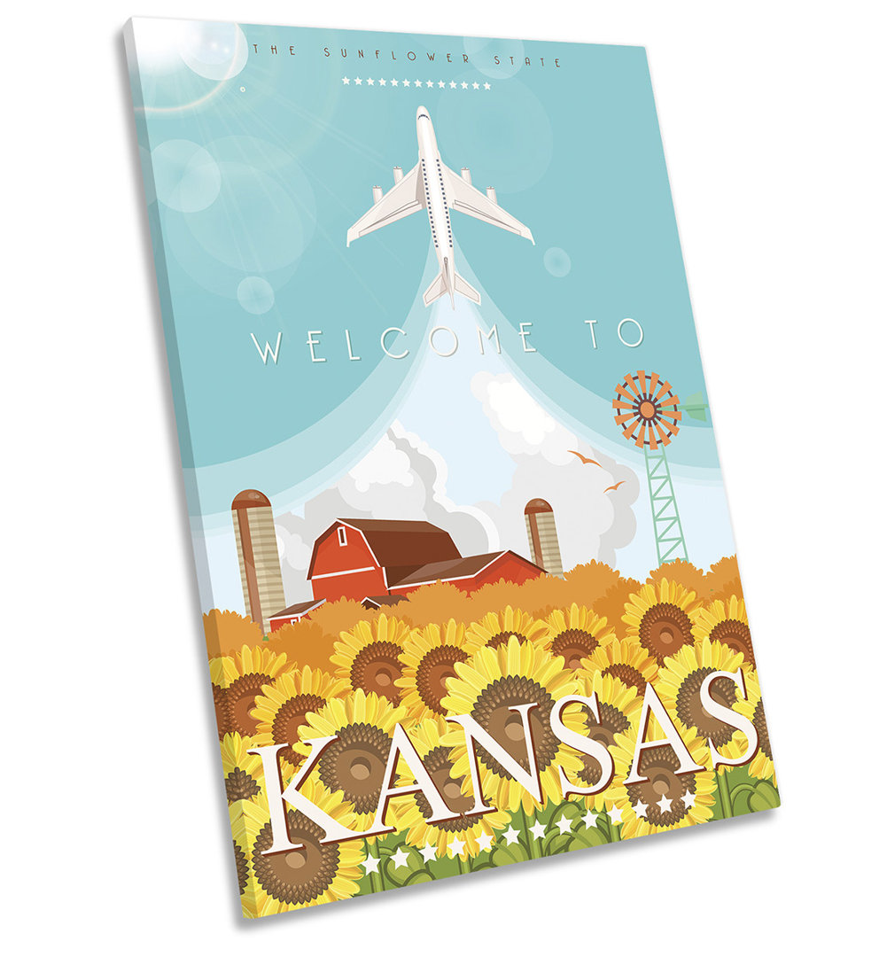 Kansas Sunflower State Picture - Wrapped Canvas Art Prints