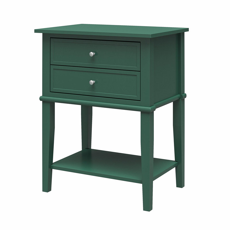 Arkeisha Floor Shelf End Table, Green