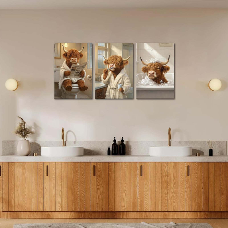 3 Piece Wrapped Canvas Print, 60 cm H x 40 cm W