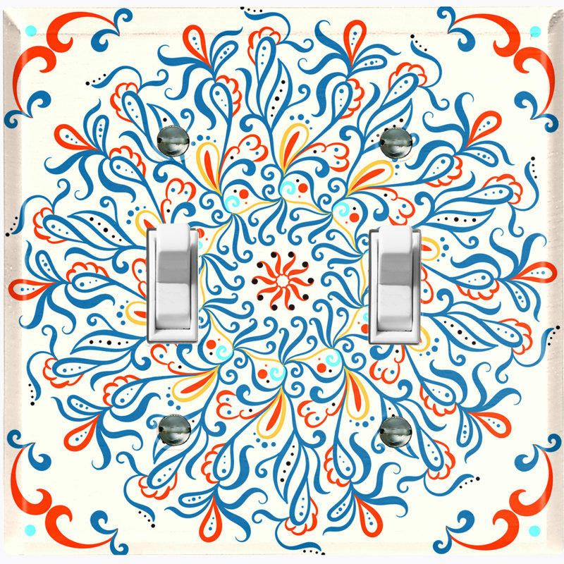 Patterned 2 - Gang Toggle Light Switch Standard Wall Plate