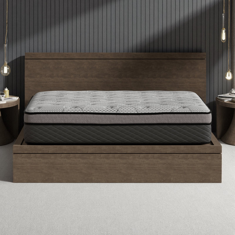 Matelas pour grand lit hybride de 12 pouces avec ressorts ensachés et mousse de gel - soutien rafraîchissant, isolement du mouvement et confort respirant pour les Couples et les dormeurs
