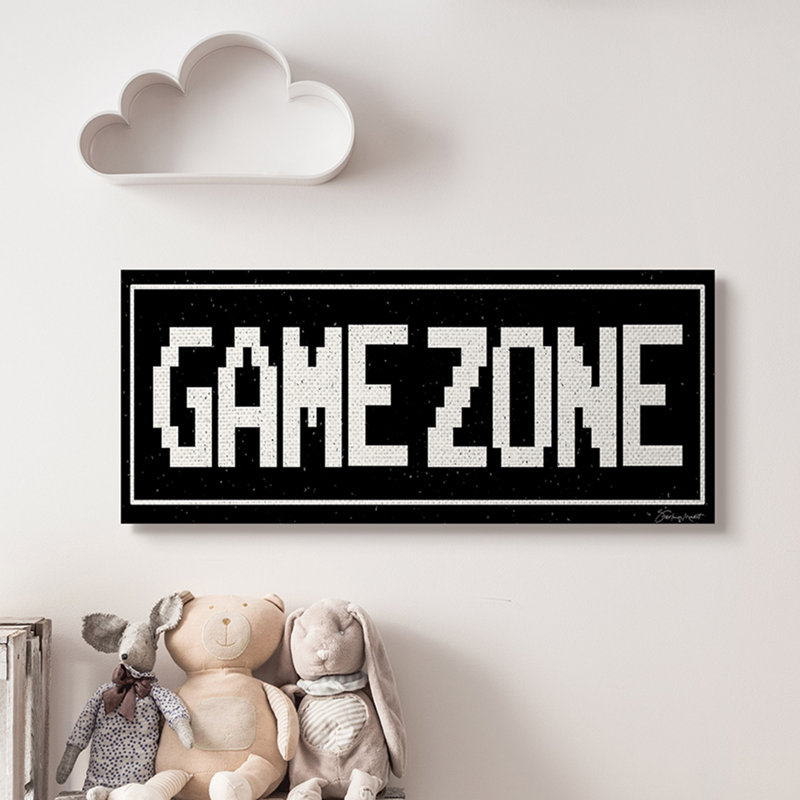 Art de jeu d'arcade de Gambill, H 17 po x l 40 po x P 1,5 po, Toile tendue
