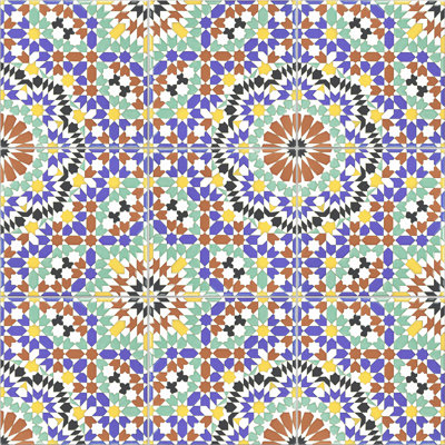 Sevillano Andalusia 8" x 8" Ceramic Patterned Field Tile