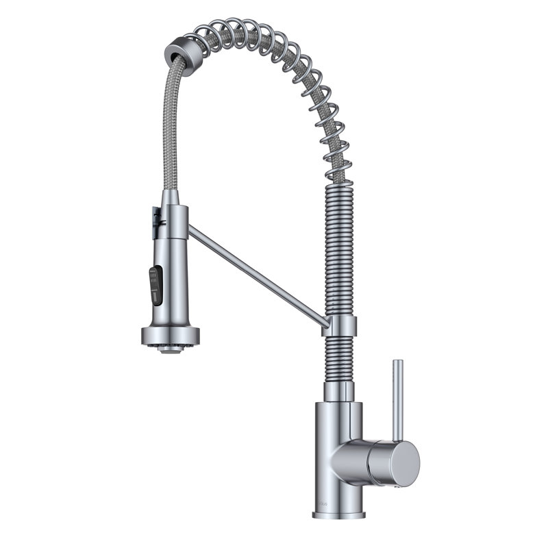 KRAUS Bolden Commercial Style 2-Function Single Handle Pull Down Kitchen Faucet, Chrome