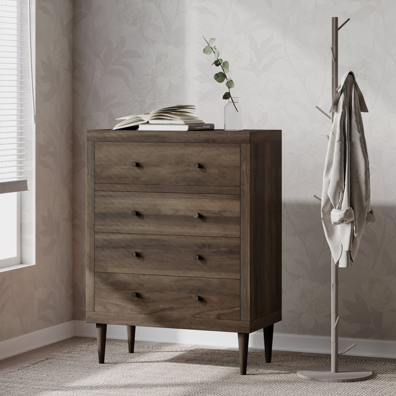 Commode à 5 tiroirs Gigliola, Noyer, H 41,5 po x l 31 po x P 16 po 