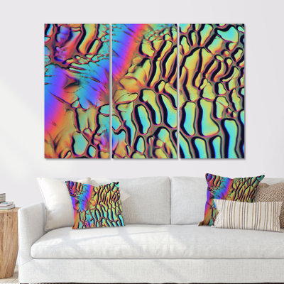 «Neon Texture Mars», ensemble d'art mural paysage abstrait