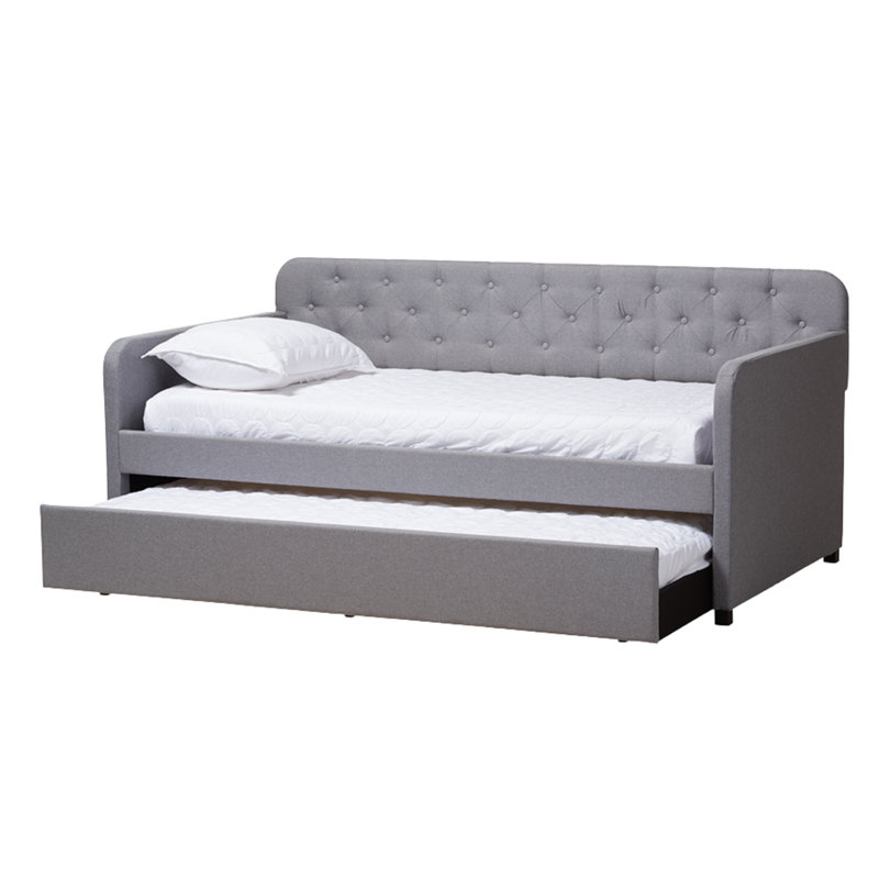 Chehalis Upholstered Daybed, Light Gray