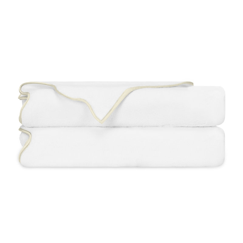 Antalya Turkish Cotton Bath Towel, White/Ivory, 2 Pack - Bath Tower