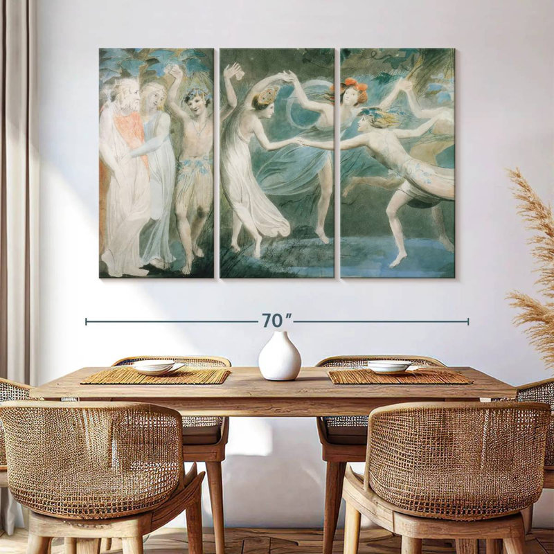 Leisha Oberon Titania et rondelle avec des fées, H 42 po x l 65 po