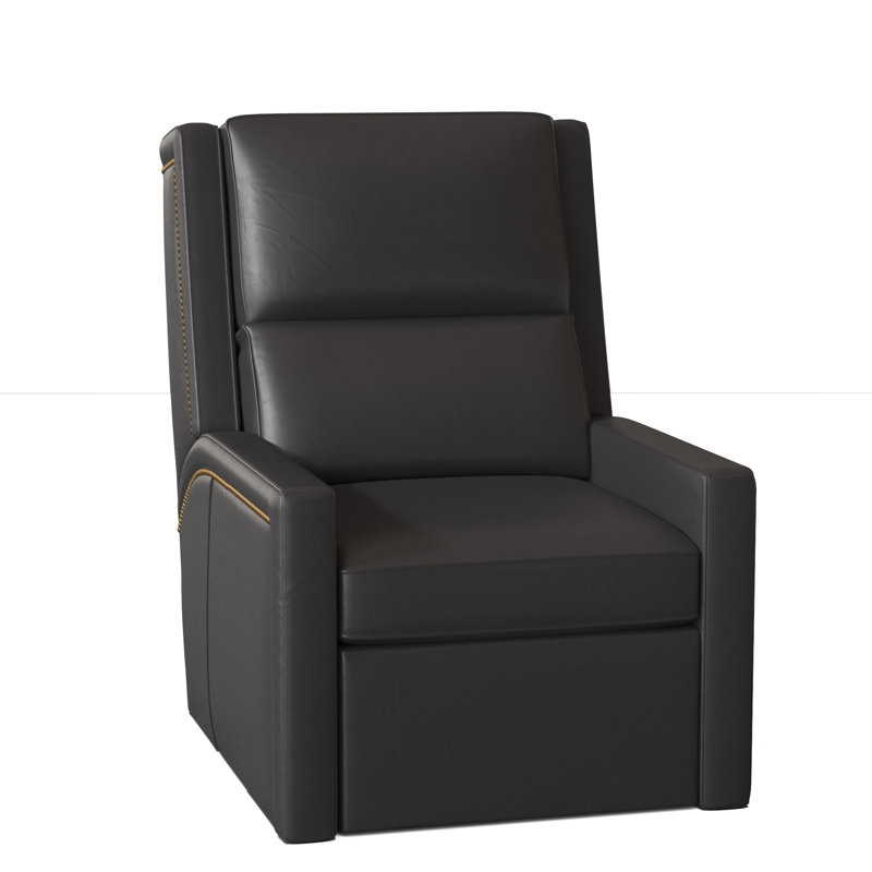 Fauteuil inclinable Norman, Or vieilli no 9, Bouton d'alimentation avec bloc-pile, Cuir véritable Outsider Raven