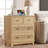  Mikels 26.9"W Night Stand with Drawers, Rattan Nightstand with Charging Station, 27.6" W x 29.6" H, Boho End Tables Living Room, Tall Nightstands with 4 Drawers-1340312209
