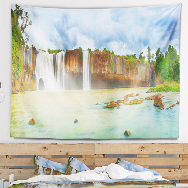 Photographie dry nur cascade panorama tapisserie, H 32 po x l 39 po