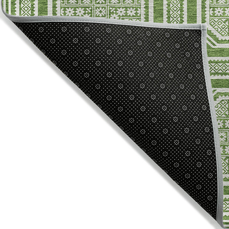Tapis d'intérieur / extérieur vert Flutira , 5 pi x 7 pi 6 po