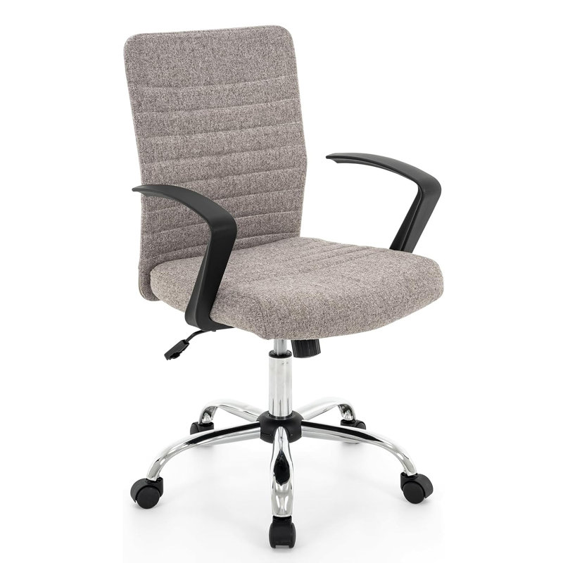 Chaise de bureau à haut dossier Aime, Gris clair