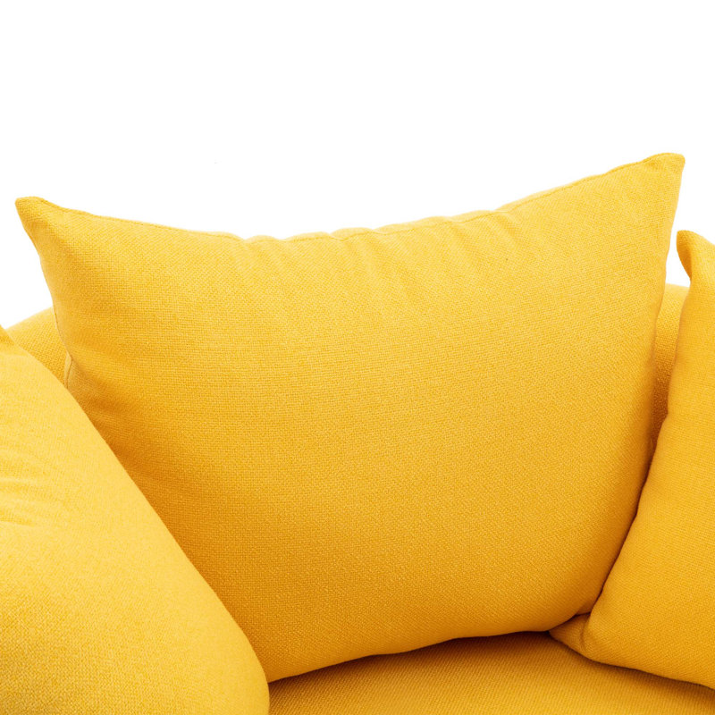 Fauteuil demi-tonneau Modern Akili, Lin jaune