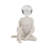 Cosentino Modern 14" White Resin & Glass Abstract Sculpture with Crystal Sphere Head - Decorative Accent for Home, Office, Living Room & Bedroom