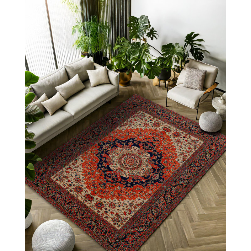 Tapis en coton imprimé chenille Guria, Rectangle 2 pi 8 po x 5 pi