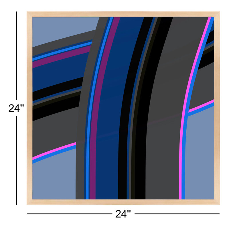 Neon Twist Print by Jacques Pilon, Maple Wood, 24" H x 24" W x 1.25" D