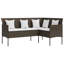 L-shaped Couch Sofa Set 5 Piece with Cushions Poly Rattan-25116271-25116270-25116177