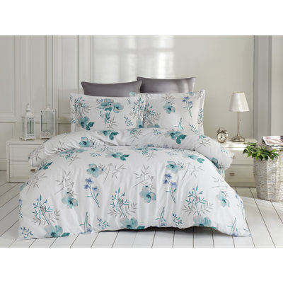 Satin Floral Duvet Cover