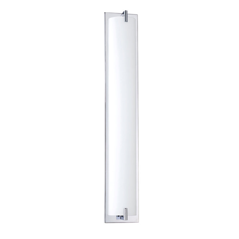 Chrome 5-Light Vanity Bar with White Glass Shade