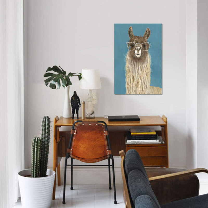 «Llama Specs IV», art sur toile, H 12 po x l 8 po x P 0,75 po, Toile tendue