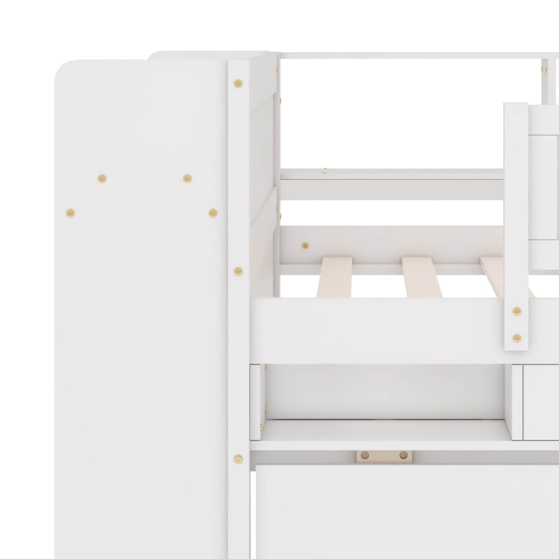 Twin Daybed With Drawers And Trundle, White