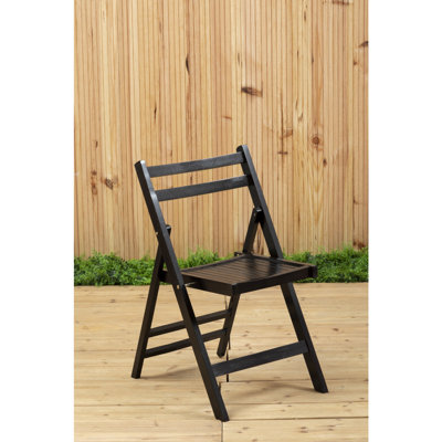Christianson Solid Wood Patio Folding Chair Folding Chair