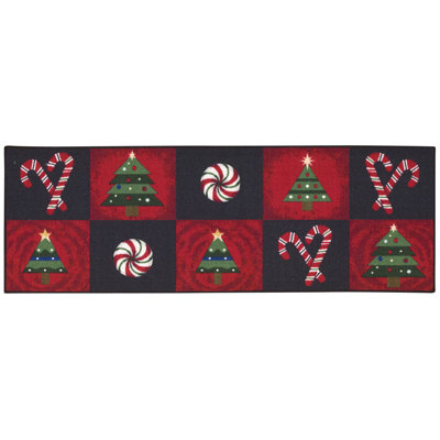 Tapis noir / rouge Candy Canes