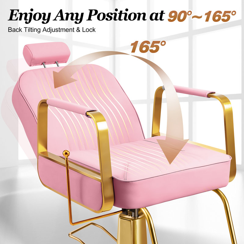 Chaise en similicuir Ifrah, Similicuir rose