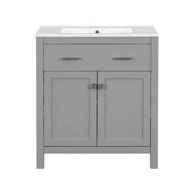 Meuble-lavabo simple 30 po avec comptoir en céramique