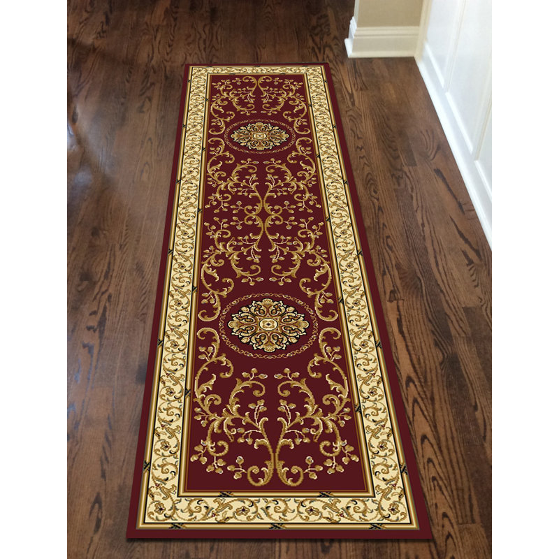 Tapis bourgogne Manchester, Tapis de couloir 2 pi 2 po x 8 pi