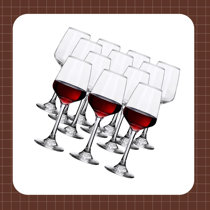 HAKEEMI Wine Glasses Set of 12, 12 oz Red White Wine Glasses, Clear,  Dishwasher Safe