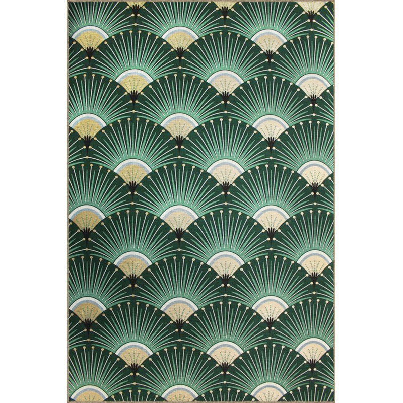 Tapis tissé à motif de disques verts, Sous-tapis rectangulaire 3 pi 11 po x 5 pi 11 po i